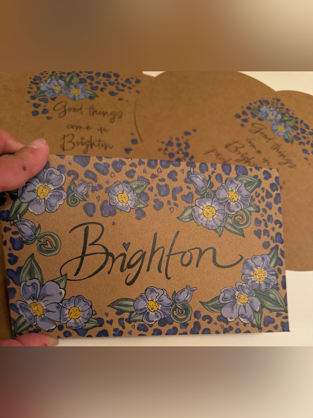 Brighton Foldable Gift Boxes/ Pouches with Purple Floral Accents set of 4